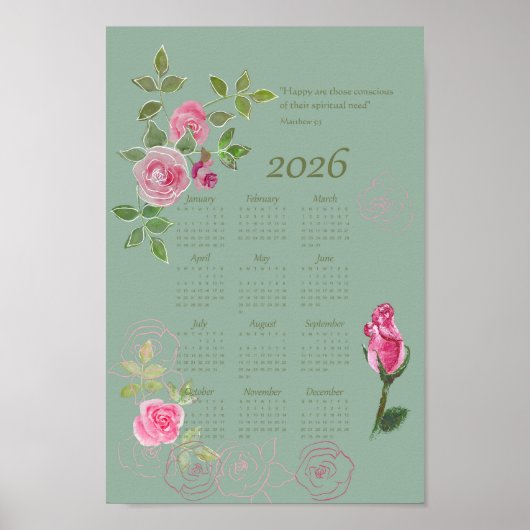 JW year text calendar customizable Poster (Vorne)