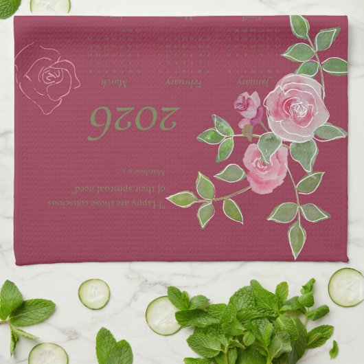 JW year text customize with calendar  Geschirrtuch (Gefaltet)