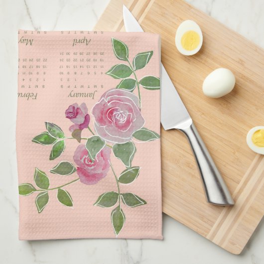 JW year text customize with calendar  Geschirrtuch (Viertel Falte)