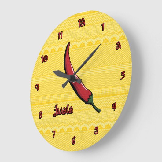 Jwala Chili Pepper Clock Große Wanduhr (Winkel)