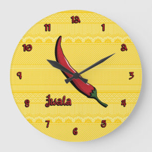 Jwala Chili Pepper Clock Große Wanduhr