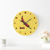 Jwala Chili Pepper Clock Große Wanduhr (Zuhause)