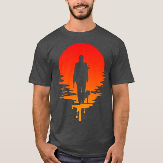 JWick und Hund Sunset-Geschenk T-Shirt (Vorderseite)
