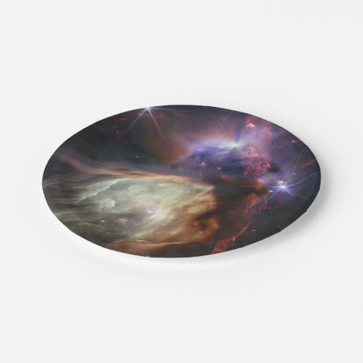 JWST-Bild der Rho-Ophiuchi-Sterne Pappteller (Schrägansicht)