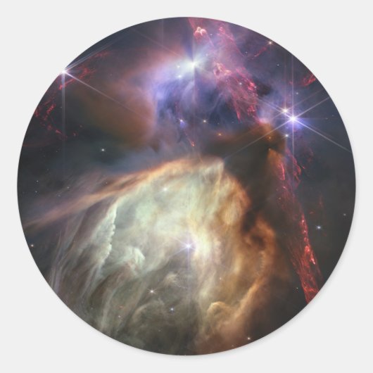 JWST-Bild der Rho-Ophiuchi-Sterne Runder Aufkleber (Vorderseite)