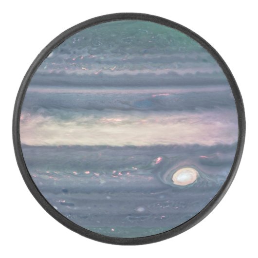 JWST-Bild des Planeten Jupiter in Infrarot Eishockey Puck (Vorderseite)