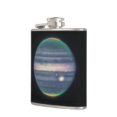 JWST-Bild des Planeten Jupiter in Infrarot Flachmann (Links)