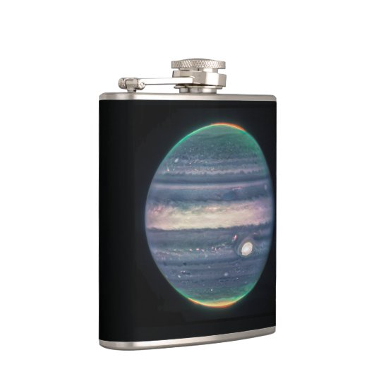 JWST-Bild des Planeten Jupiter in Infrarot Flachmann (Rechts)