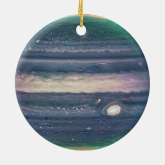 JWST-Bild des Planeten Jupiter in Infrarot Keramik Ornament (Hinten)