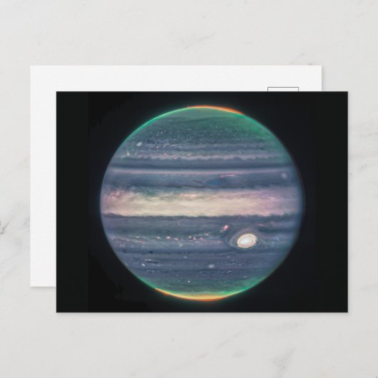 JWST-Bild des Planeten Jupiter in Infrarot-Postkar Postkarte (Vorne/Hinten)