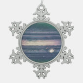 JWST-Bild des Planeten Jupiter in Infrarot Schneeflocken Zinn-Ornament (Vorderseite)