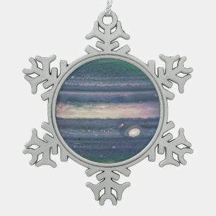 JWST-Bild des Planeten Jupiter in Infrarot Schneeflocken Zinn-Ornament