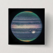 JWST-Bild des Planeten Jupiter in Infrarot-Taste Button (Vorderseite)