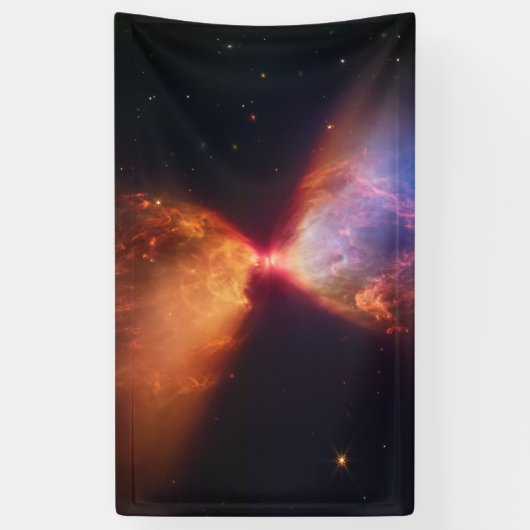 JWST Hourglass Protostar Formation Banner (Vertikal)
