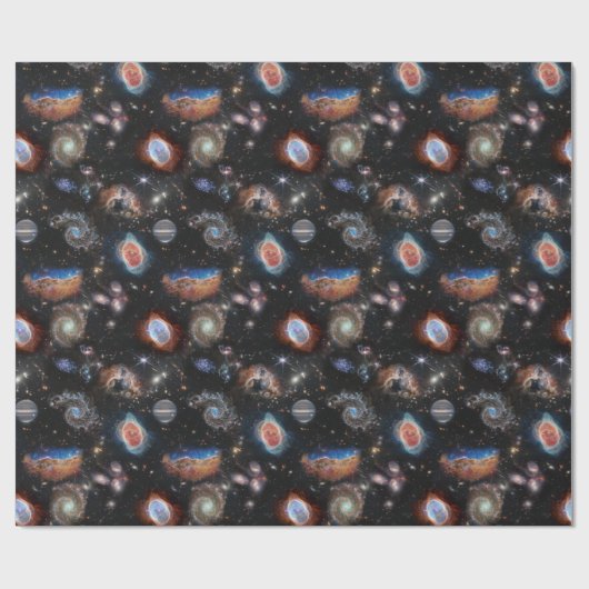 JWST James Webb Space Telescope Foto Collage Geschenkpapier (Flach)