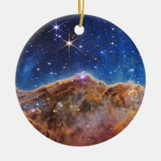 JWST James Webb Space Telescope Kosmic Cliffs Keramik Ornament (Vorne)