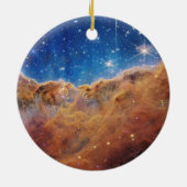 JWST James Webb Space Telescope Kosmic Cliffs Keramik Ornament (Hinten)