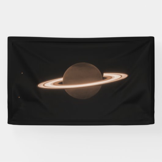 JWST James Webb Space Telescope Saturn Infrared Banner (Horizontal)