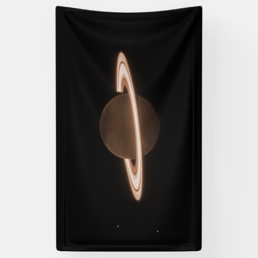 JWST James Webb Space Telescope Saturn Infrared Banner (Vertikal)