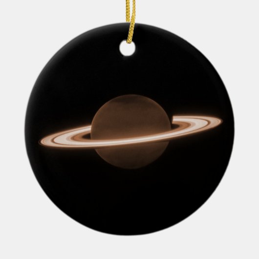JWST James Webb Space Telescope Saturn Infrared Keramik Ornament (Vorne)