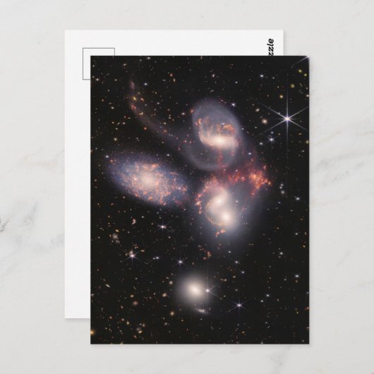 JWST James Webb Space Telescope Stephans Quintet Postkarte (Vorne/Hinten)