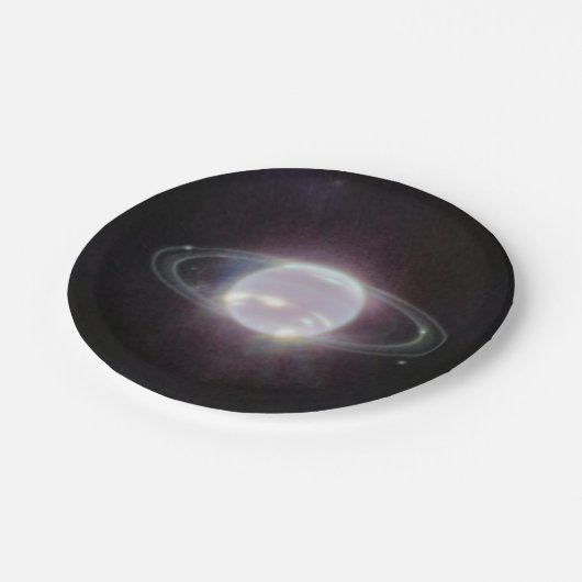JWST Rings of Planet Neptune Pappteller (Schrägansicht)