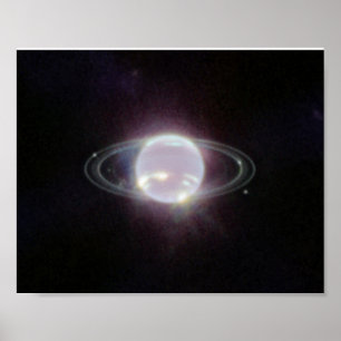 JWST Rings of Planet Neptune Poster