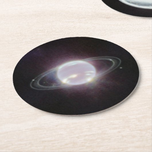 JWST Rings of Planet Neptune Runder Pappuntersetzer (Angewinkelt)