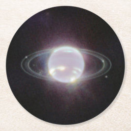 JWST Rings of Planet Neptune Runder Pappuntersetzer