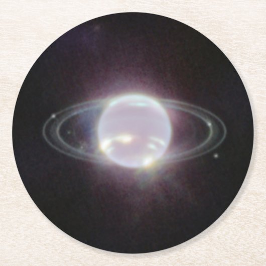 JWST Rings of Planet Neptune Runder Pappuntersetzer (Vorderseite)
