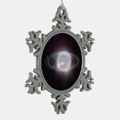 JWST Rings of Planet Neptune Schneeflocken Zinn-Ornament (Links)