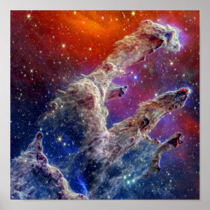 JWST Säulen der Schöpfung NIRCam und MIRI Komposit Poster