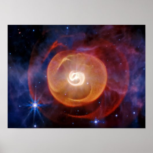 JWST Staub um Wolf-Rayet-Sterne Apep-System Poster (Vorne)