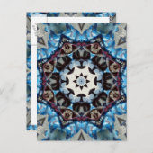 K186 Extravagantes Blaues Oktagon Postkarte (Vorne/Hinten)