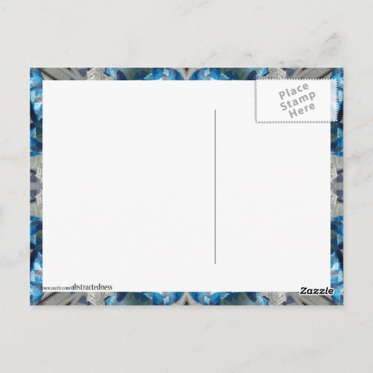 K186 Extravagantes Blaues Oktagon Postkarte (Rückseite)