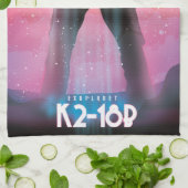 K2-18b Exoplanet Space Art Geschirrtuch (Gefaltet)