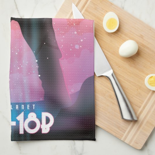 K2-18b Exoplanet Space Art Geschirrtuch (Viertel Falte)