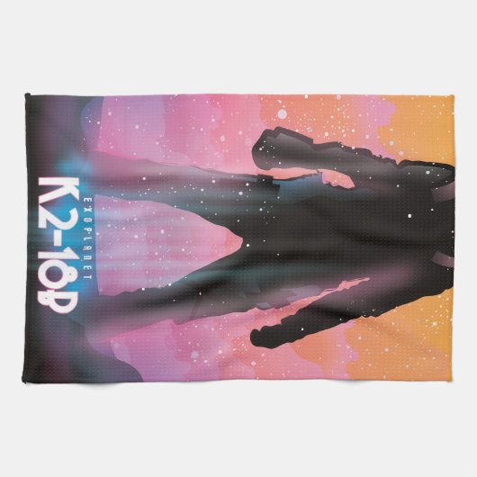 K2-18b Exoplanet Space Art Geschirrtuch (Horizontal)