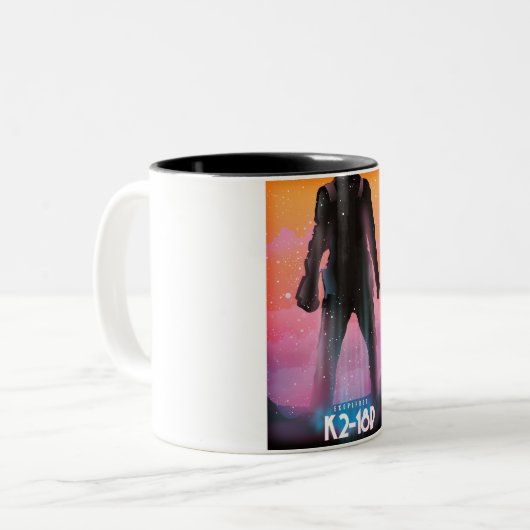 K2-18b Exoplanet Space Art Zweifarbige Tasse (Vorderseite Links)