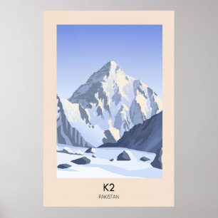 K2 Berg Pakistan Reiseplakat Poster