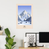 K2 Berg Pakistan Reiseplakat Poster (Heimbüro)