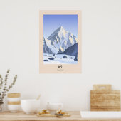 K2 Berg Pakistan Reiseplakat Poster (Küche)