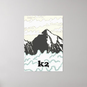 K2 Berg Reiseplakat Leinwanddruck