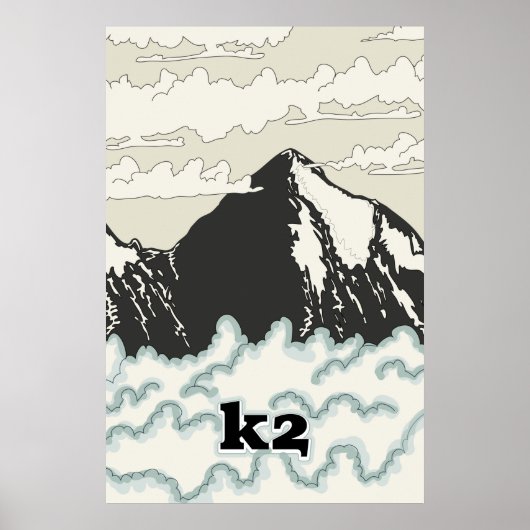 K2 Berg Reiseplakat Poster (Vorne)