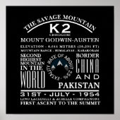 K2, Informationen zur Bergwanderung Poster (Vorne)
