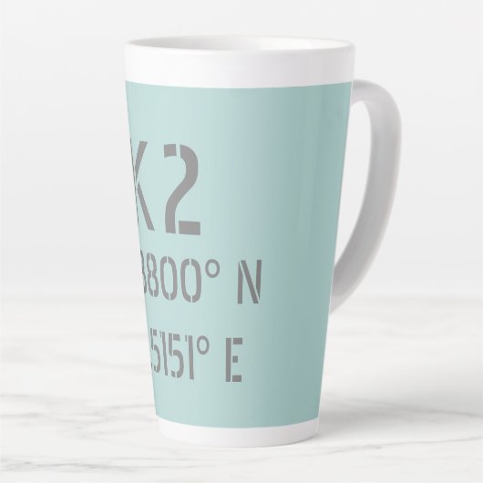 K2 Latitude and Longitude Milchtasse (Rechte Ecke)