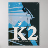 K2 Mountain Climb Reiseplakat Poster (Vorne)