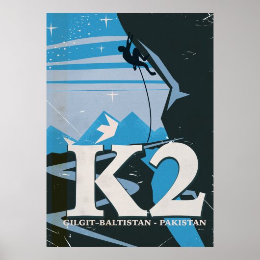 K2 Mountain Climb Reiseplakat Poster (Vorne)