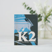 K2 Mountain Climb Reiseplakat Postkarte (Stehend Vorderseite)