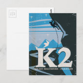 K2 Mountain Climb Reiseplakat Postkarte (Vorne/Hinten)